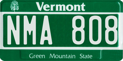 VT license plate NMA808