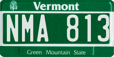 VT license plate NMA813