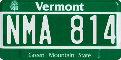VT license plate NMA814