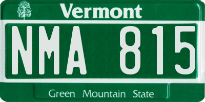 VT license plate NMA815