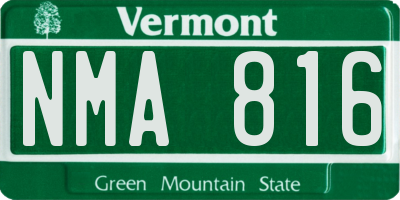 VT license plate NMA816