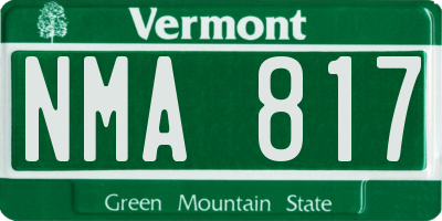 VT license plate NMA817