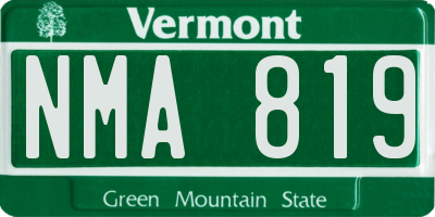 VT license plate NMA819