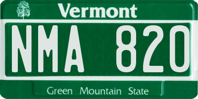 VT license plate NMA820