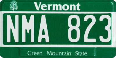 VT license plate NMA823
