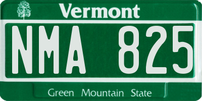 VT license plate NMA825