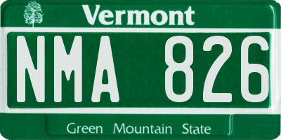 VT license plate NMA826