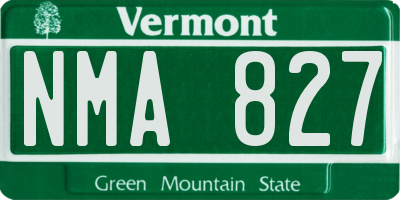 VT license plate NMA827