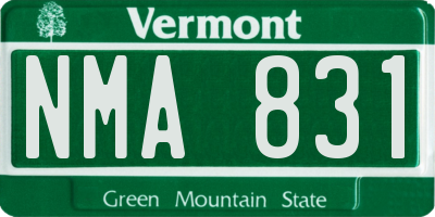 VT license plate NMA831