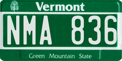 VT license plate NMA836