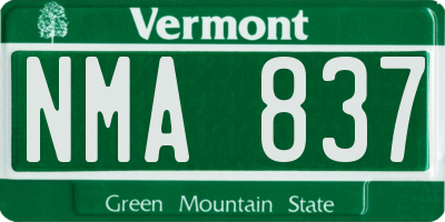 VT license plate NMA837