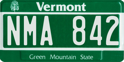 VT license plate NMA842