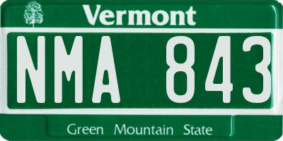 VT license plate NMA843