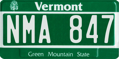 VT license plate NMA847