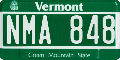 VT license plate NMA848