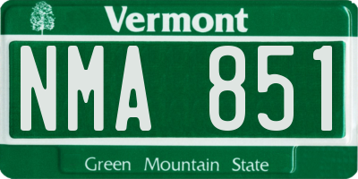 VT license plate NMA851