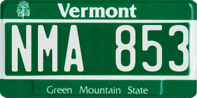 VT license plate NMA853