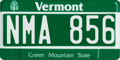 VT license plate NMA856