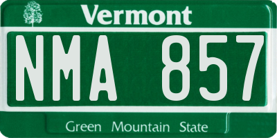 VT license plate NMA857