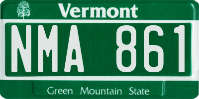 VT license plate NMA861