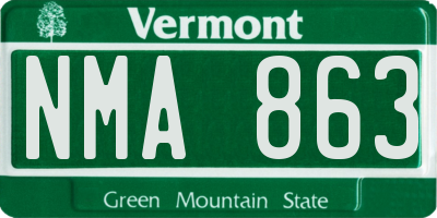 VT license plate NMA863