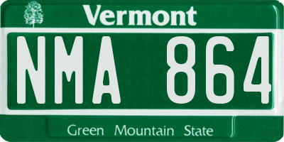 VT license plate NMA864