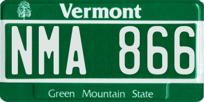 VT license plate NMA866