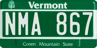 VT license plate NMA867