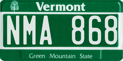VT license plate NMA868