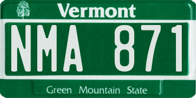 VT license plate NMA871