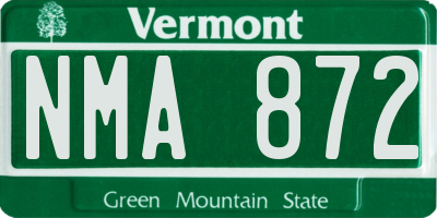 VT license plate NMA872
