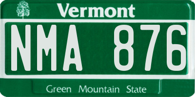 VT license plate NMA876