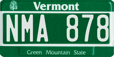 VT license plate NMA878