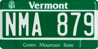 VT license plate NMA879
