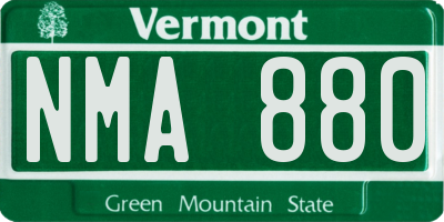 VT license plate NMA880