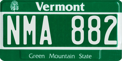 VT license plate NMA882