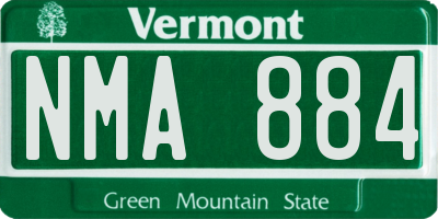 VT license plate NMA884