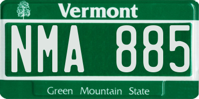 VT license plate NMA885