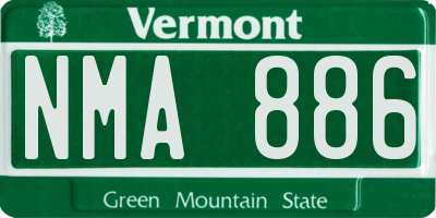 VT license plate NMA886
