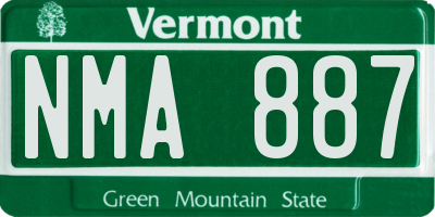 VT license plate NMA887