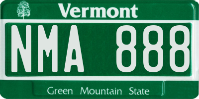 VT license plate NMA888