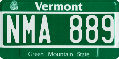 VT license plate NMA889