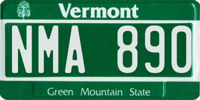 VT license plate NMA890