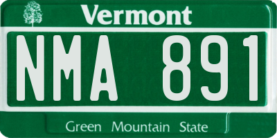 VT license plate NMA891