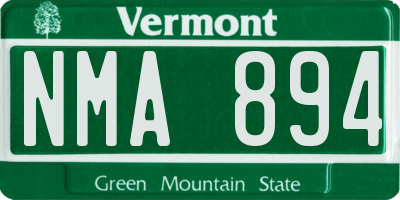 VT license plate NMA894