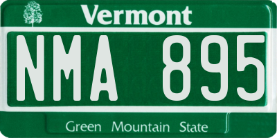 VT license plate NMA895