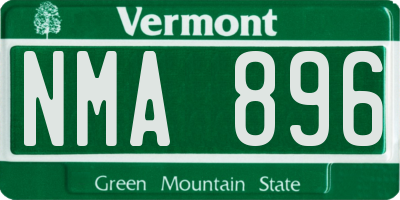 VT license plate NMA896