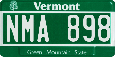 VT license plate NMA898