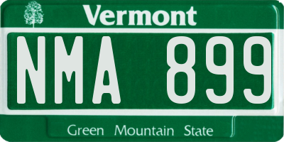VT license plate NMA899