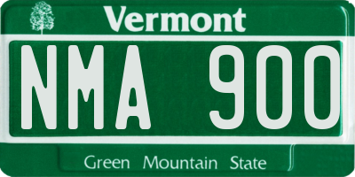 VT license plate NMA900